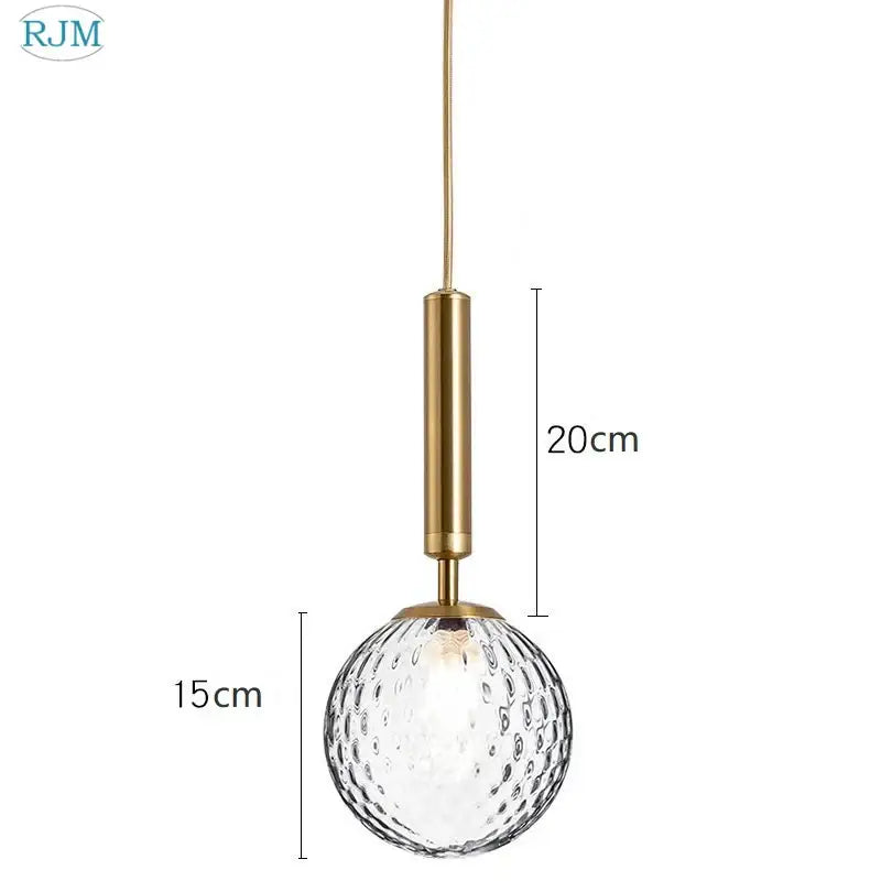Brass Glass Pendant Light with Creative Color Options