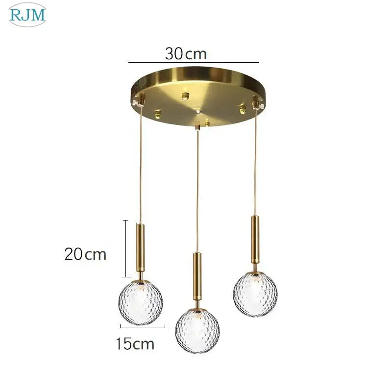 Brass Glass Pendant Light with Creative Color Options