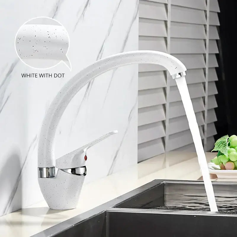Brass Black Kitchen Faucet with Curved Swivel Spout