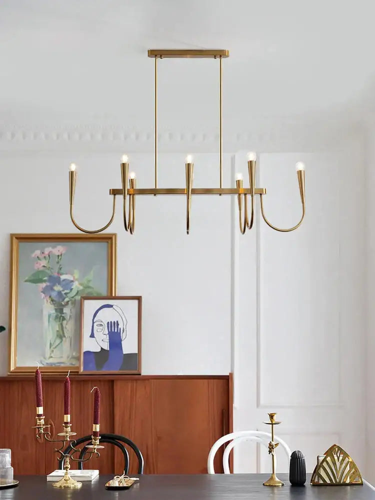 Brass Black French Pendant Chandelier