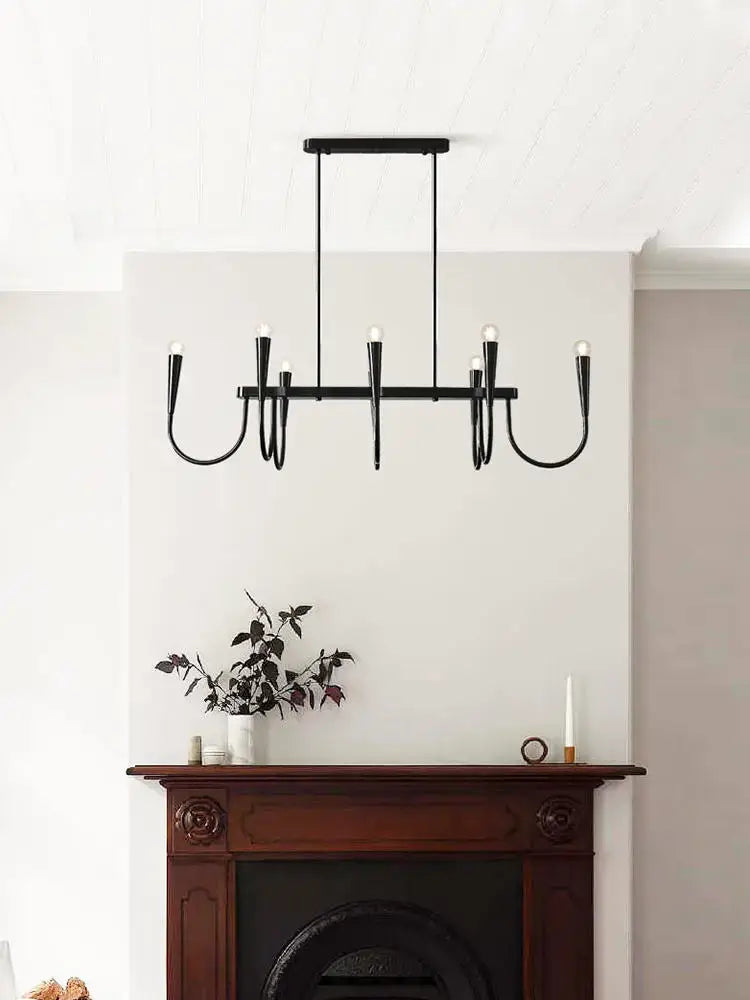 Brass Black French Pendant Chandelier