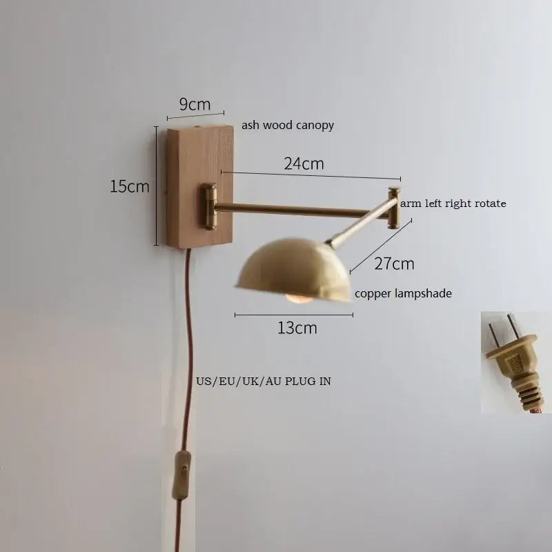 Brass Canopy LED Wall Light