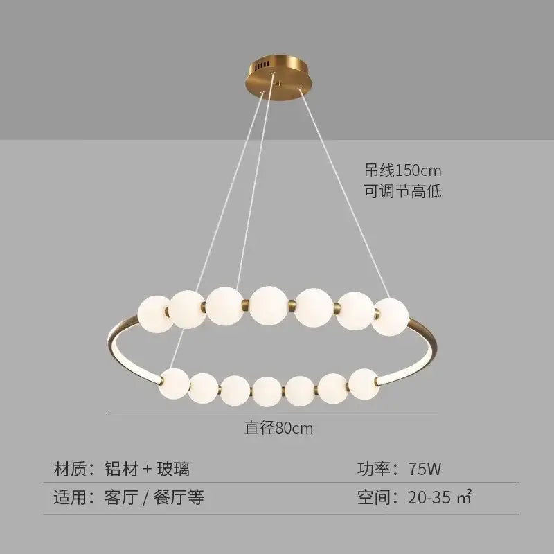 Brass Circle Ring Pendant Light