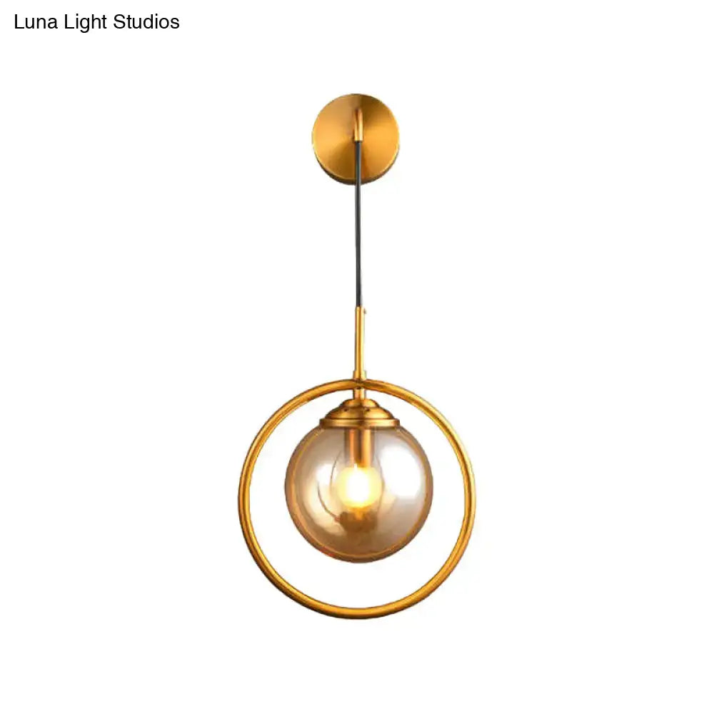 Brass Circular Wall Lamp