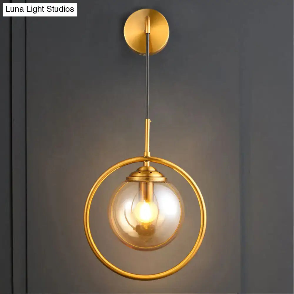 Brass Circular Wall Lamp