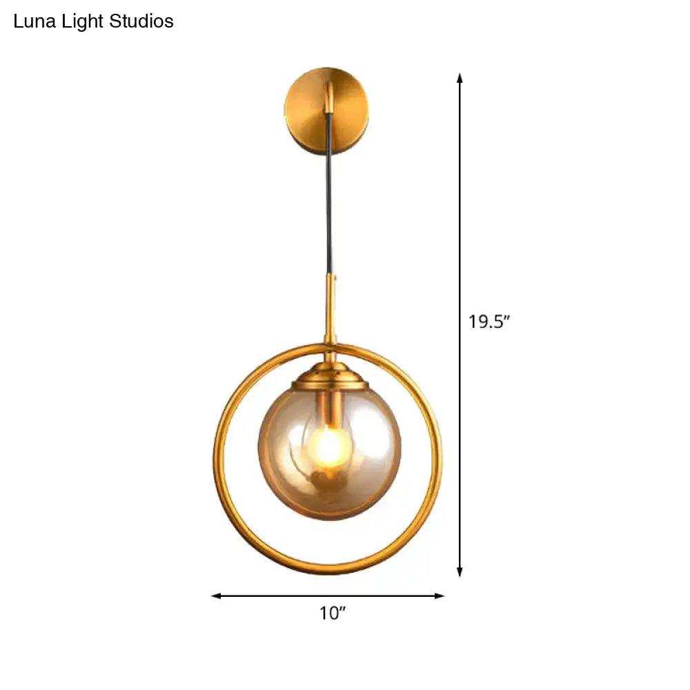 Brass Circular Wall Lamp