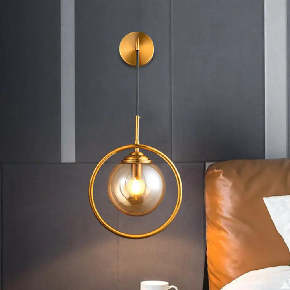 Brass Circular Wall Lamp