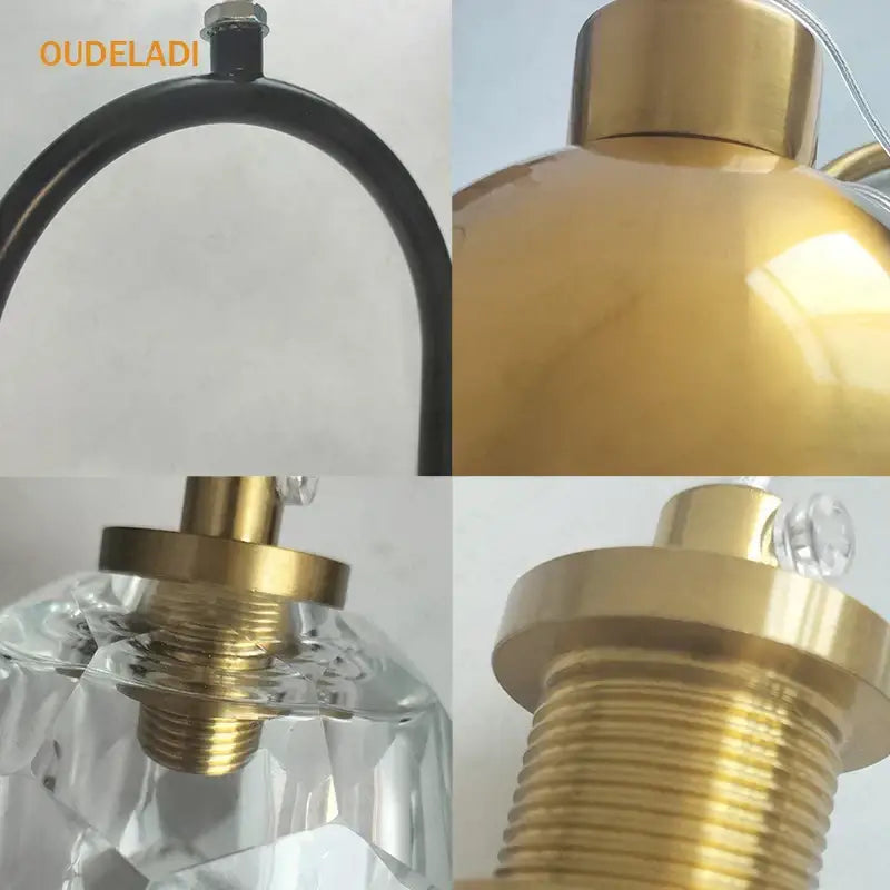 Brass Crystal Pendant Light for Bedroom