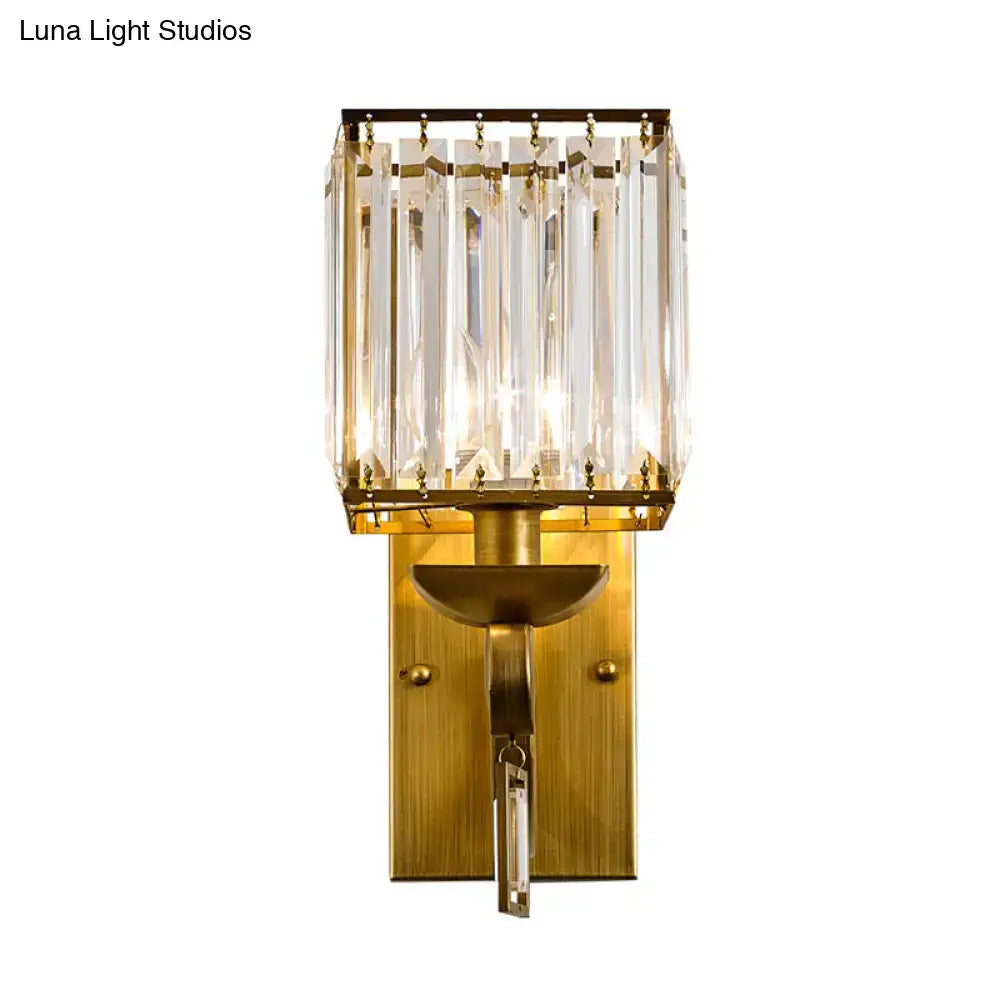 Brass Crystal Block Light
