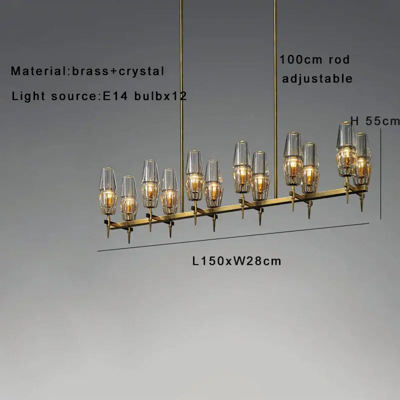 Bronze Crystal Pendant Lamp
