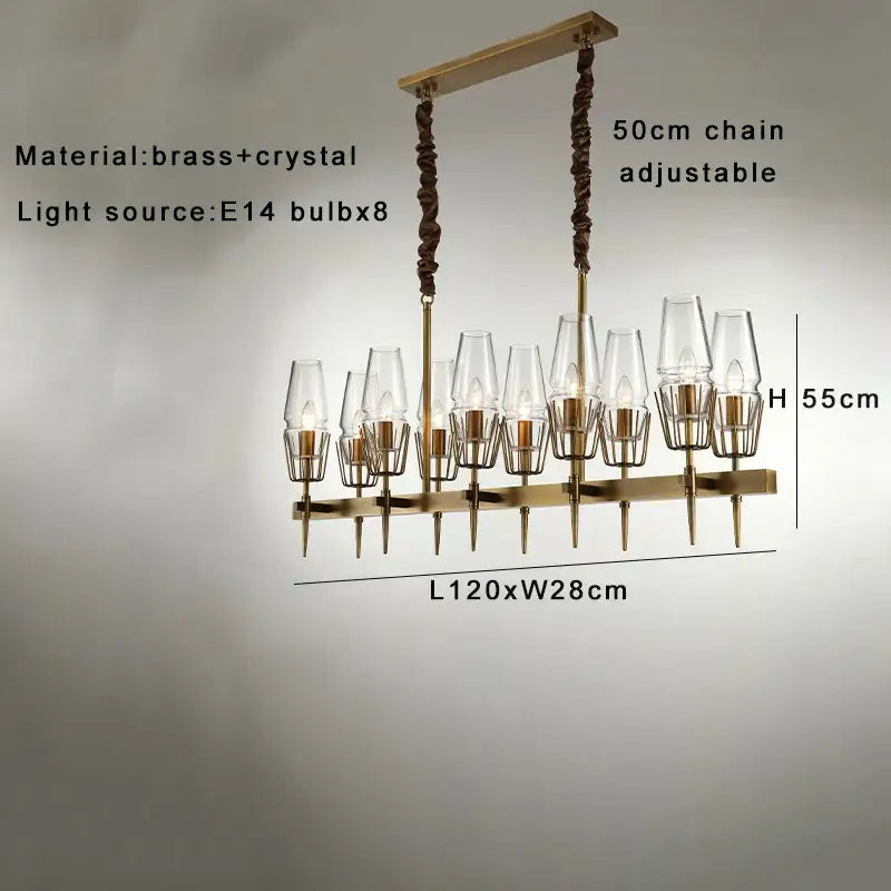 Bronze Crystal Pendant Lamp