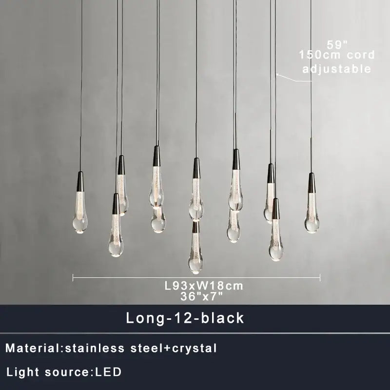 Brass Crystal Ceiling Pendant Teardrop Design