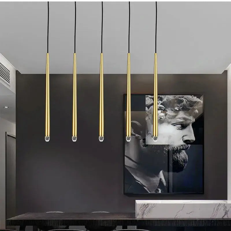 Brass Crystal Stair Chandelier