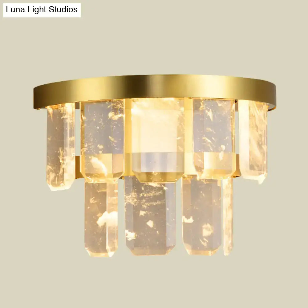 Brass Crystal Wall Sconce