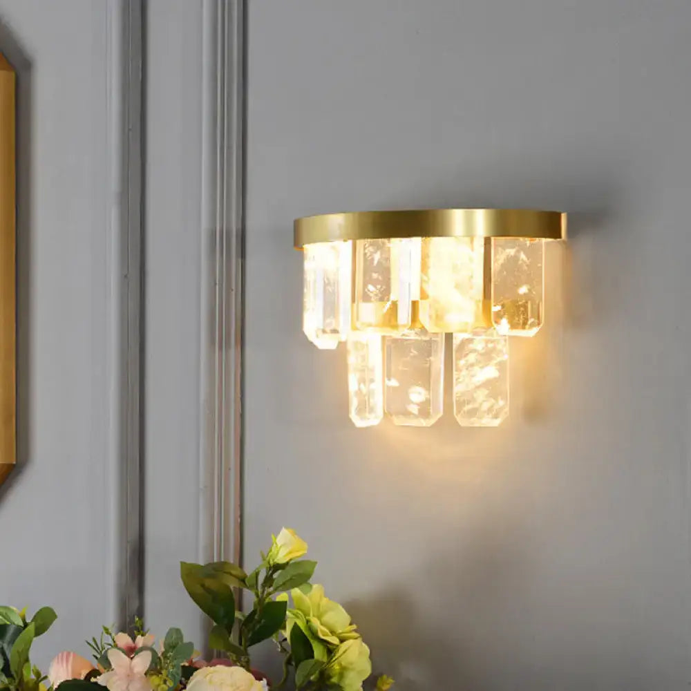 Brass Crystal Wall Sconce