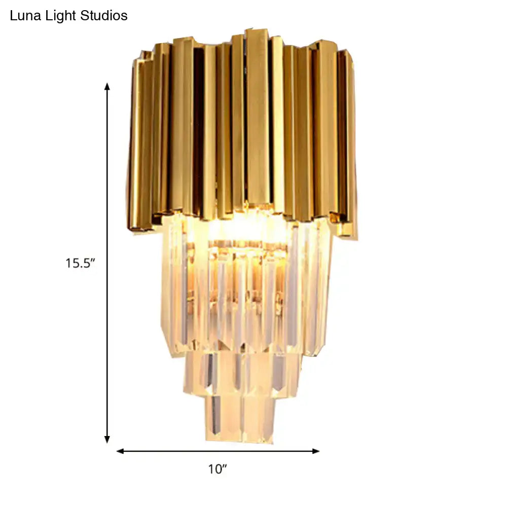 Brass Crystal Prism Wall Lamp 2-3 Light
