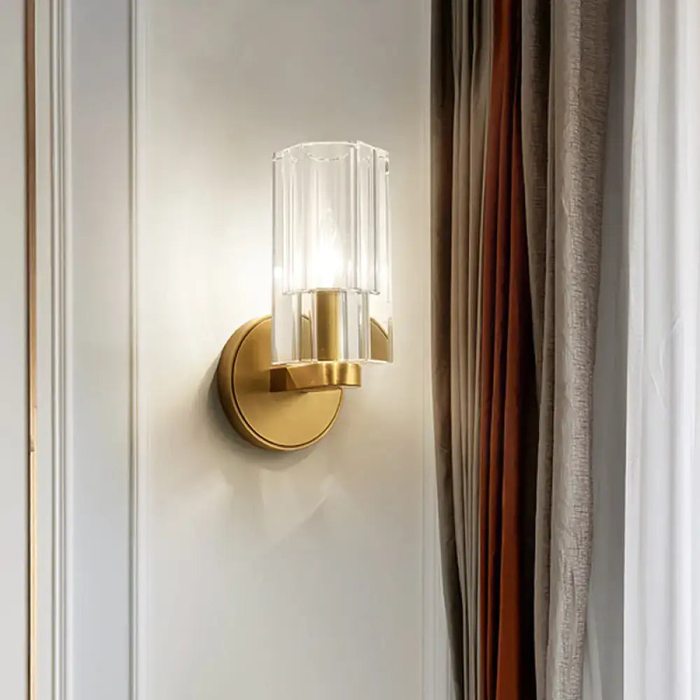 Brass Crystal Wall Mount Lamp