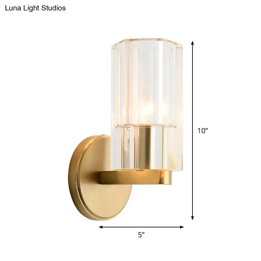 Brass Crystal Wall Mount Lamp