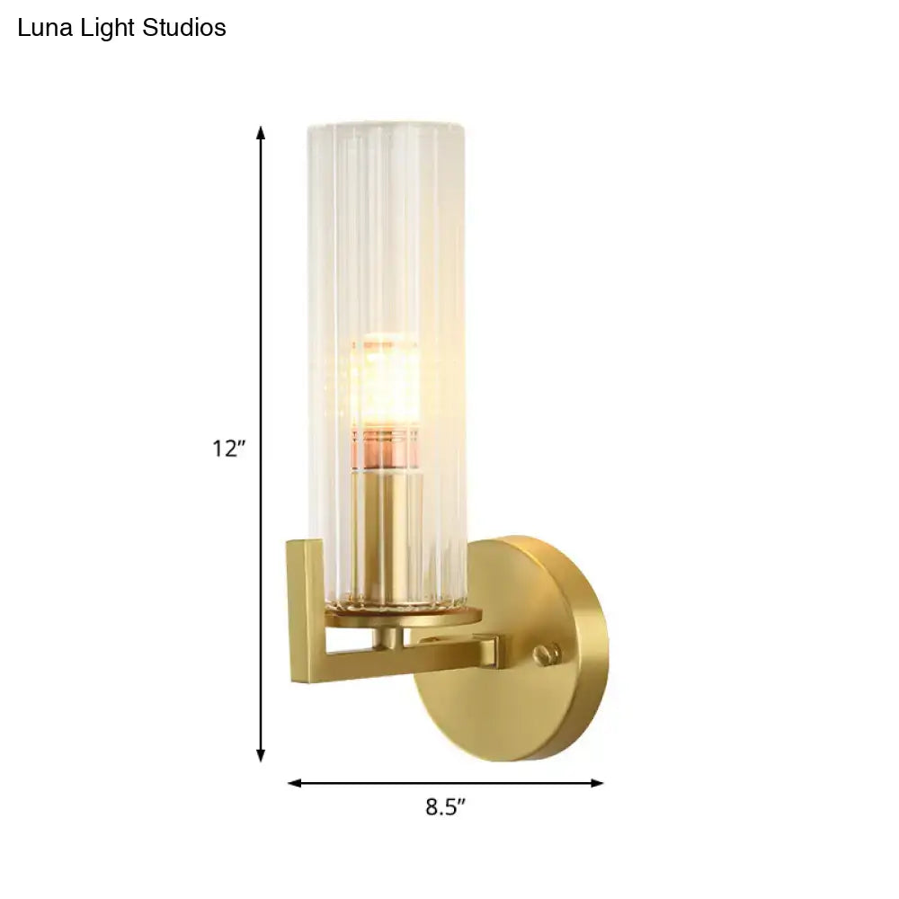 Brass Crystal Wall Sconce Compact Simple