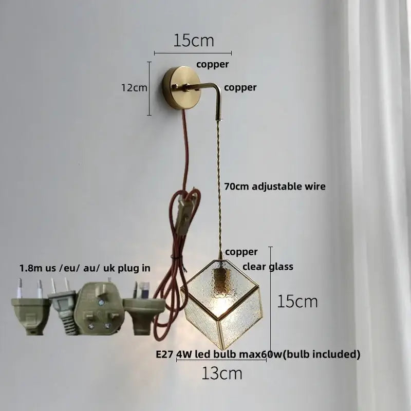 Brass Cube LED Wall Light