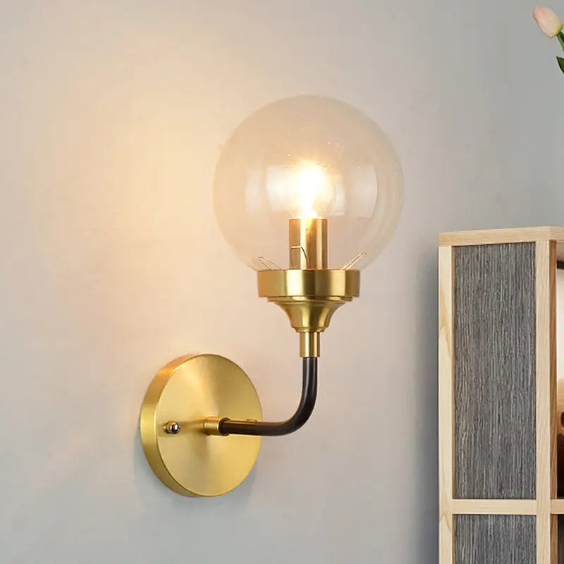 Brass Curved Wall Sconce