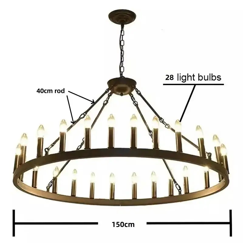 Brass Double Tier Chandelier