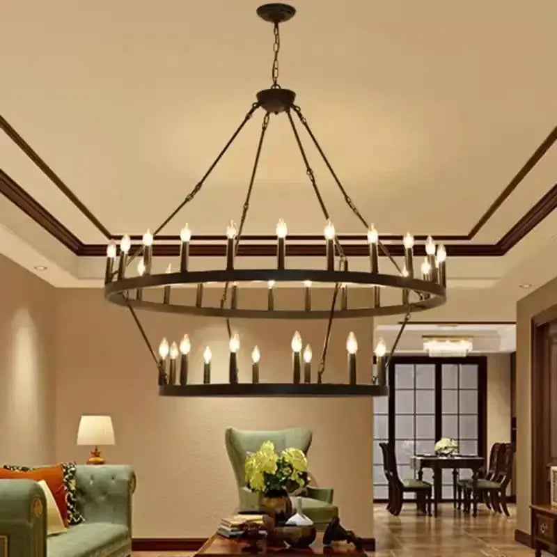 Brass Double Tier Chandelier