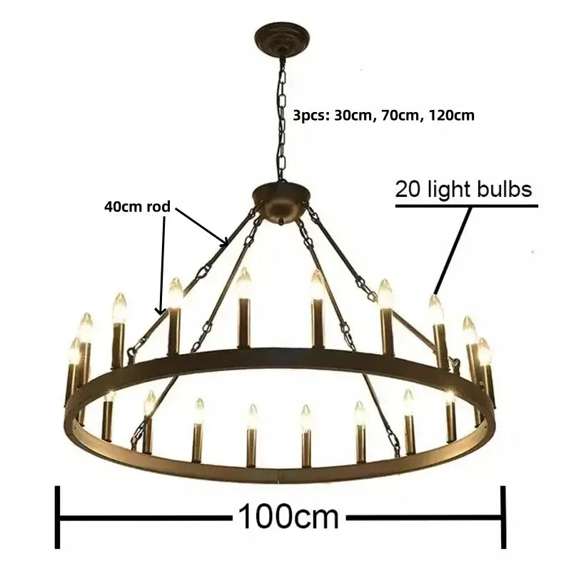 Brass Double Tier Chandelier