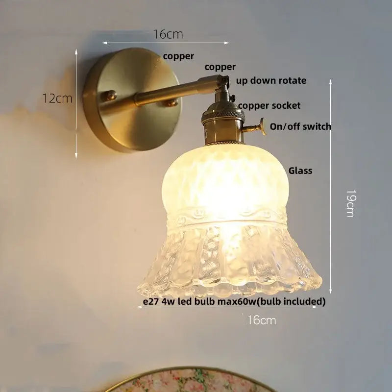 Brass E27 LED Wall Sconce