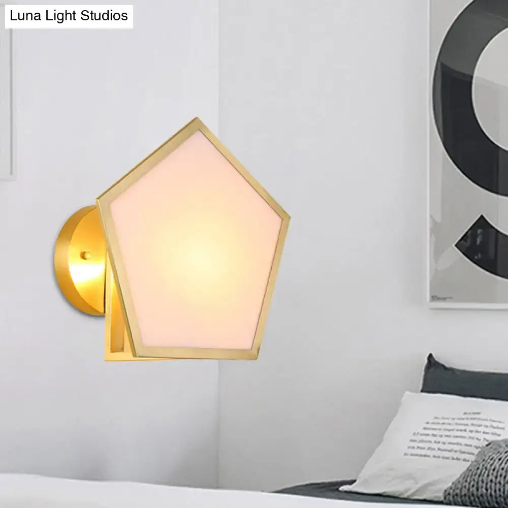 Brass Pentagon Wall Lamp