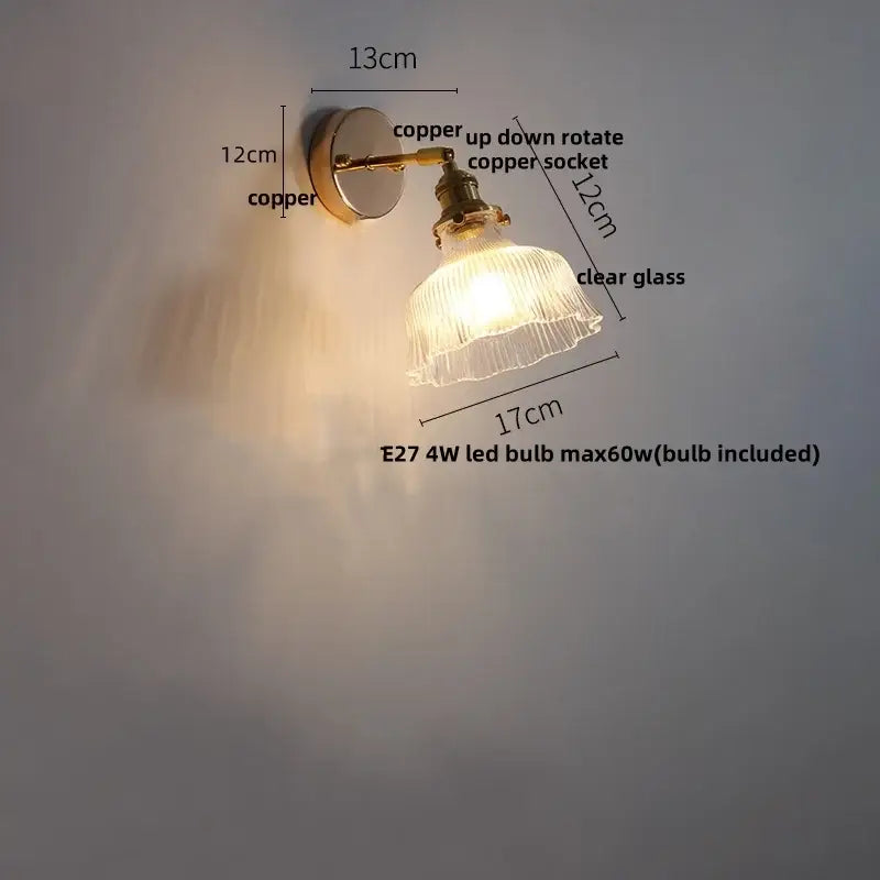 Brass Glass Base Sconce