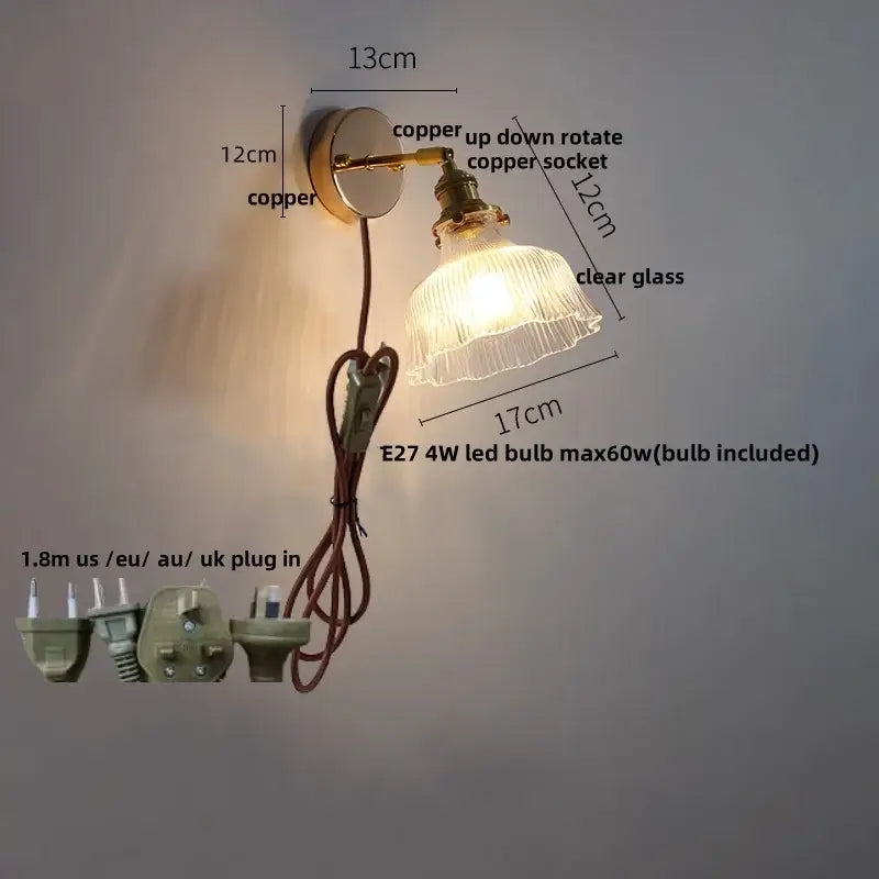 Brass Glass Base Sconce