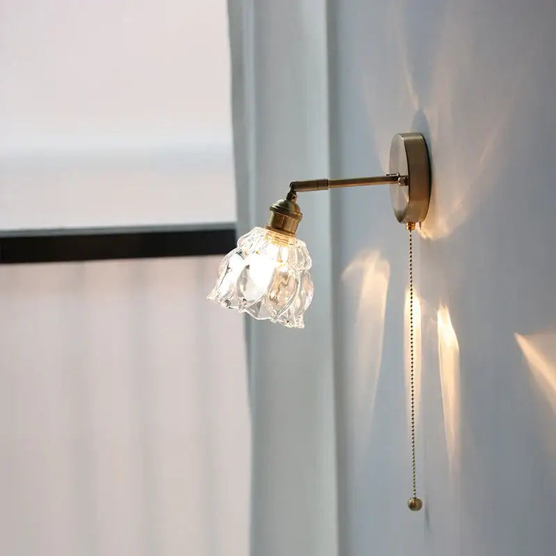 Brass Glass Base Sconce