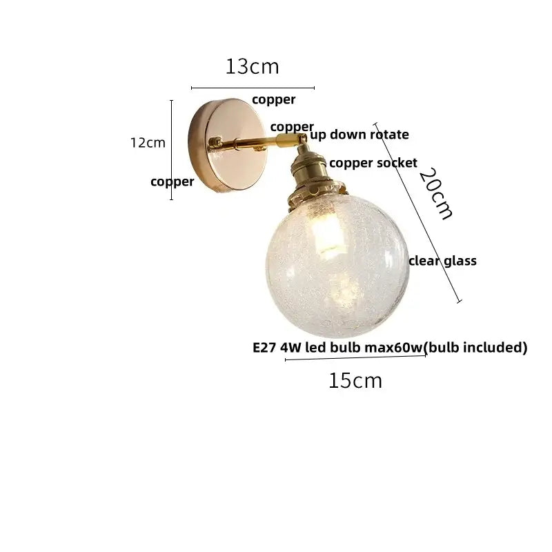 Brass Glass Base Sconce