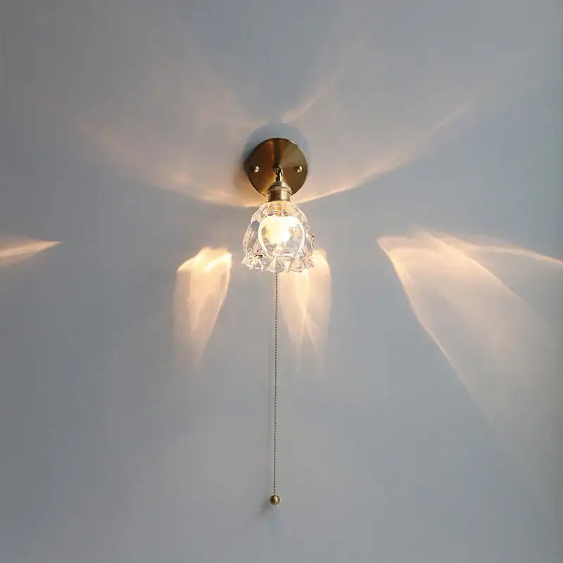 Brass Glass Base Sconce