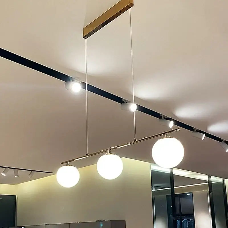 Brass French Glass Pendant