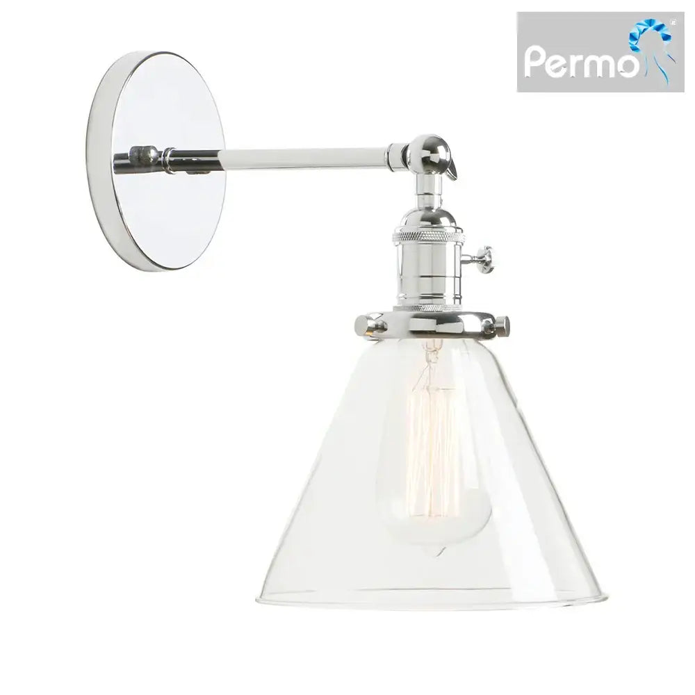 Brass Funnel Glass Sconce