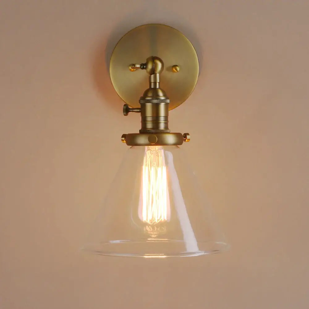 Brass Funnel Glass Sconce