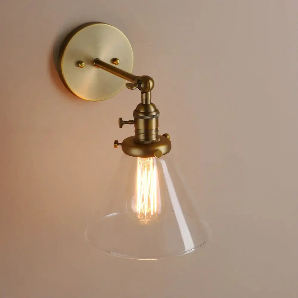 Brass Funnel Glass Sconce