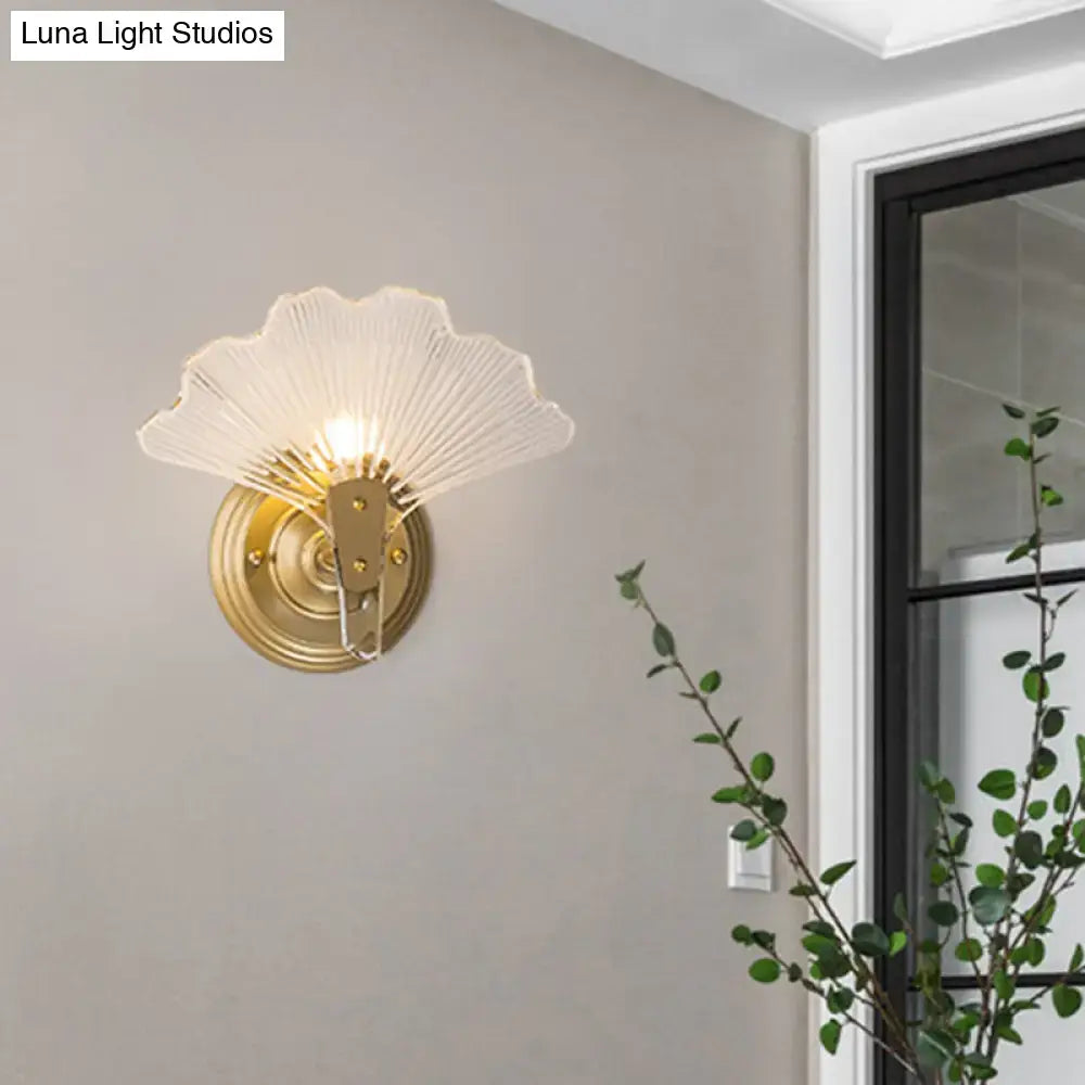 Brass Ginkgo Wall Sconce