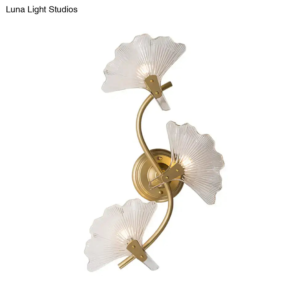 Brass Ginkgo Wall Sconce