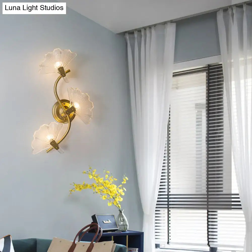 Brass Ginkgo Wall Sconce