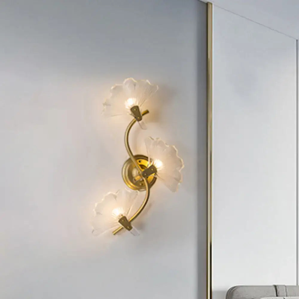Brass Ginkgo Wall Sconce