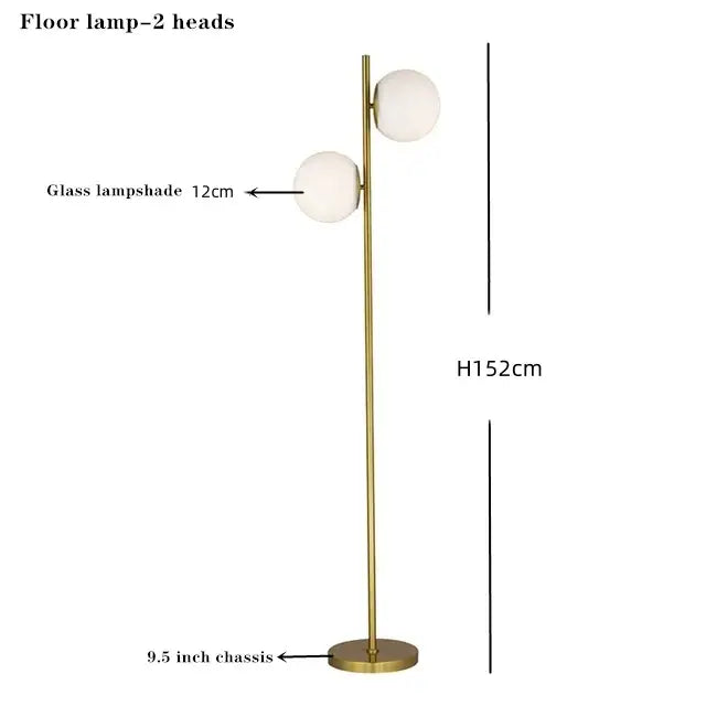Brass Glass Ball Floor Lamp