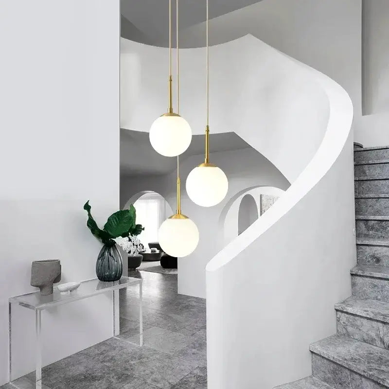 Brass Glass LED Chandelier