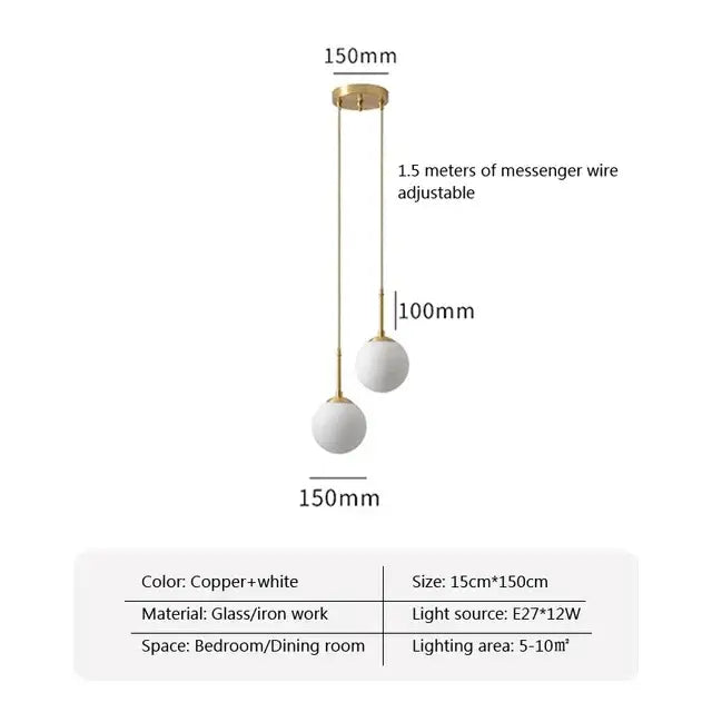 Brass Glass LED Chandelier