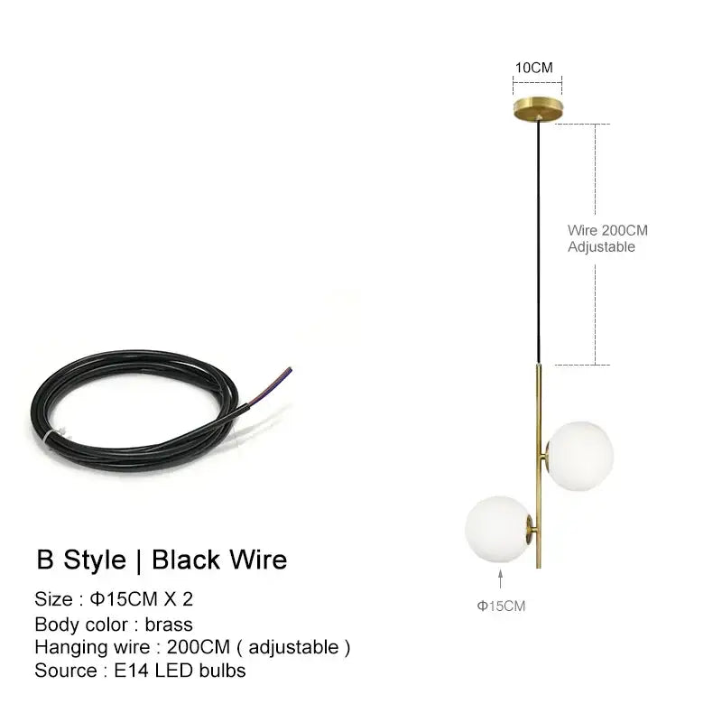 Brass Glass Dining Chandelier