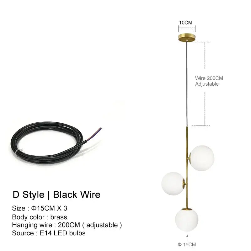 Brass Glass Dining Chandelier