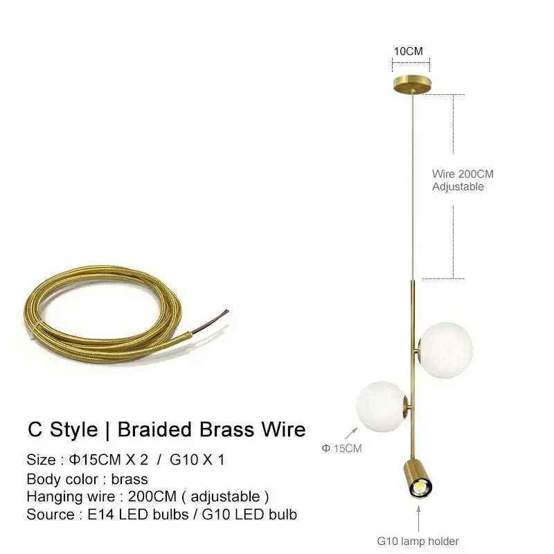 Brass Glass Dining Chandelier