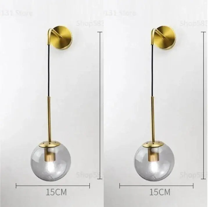 Brass Glass 15cm Wall Sconce